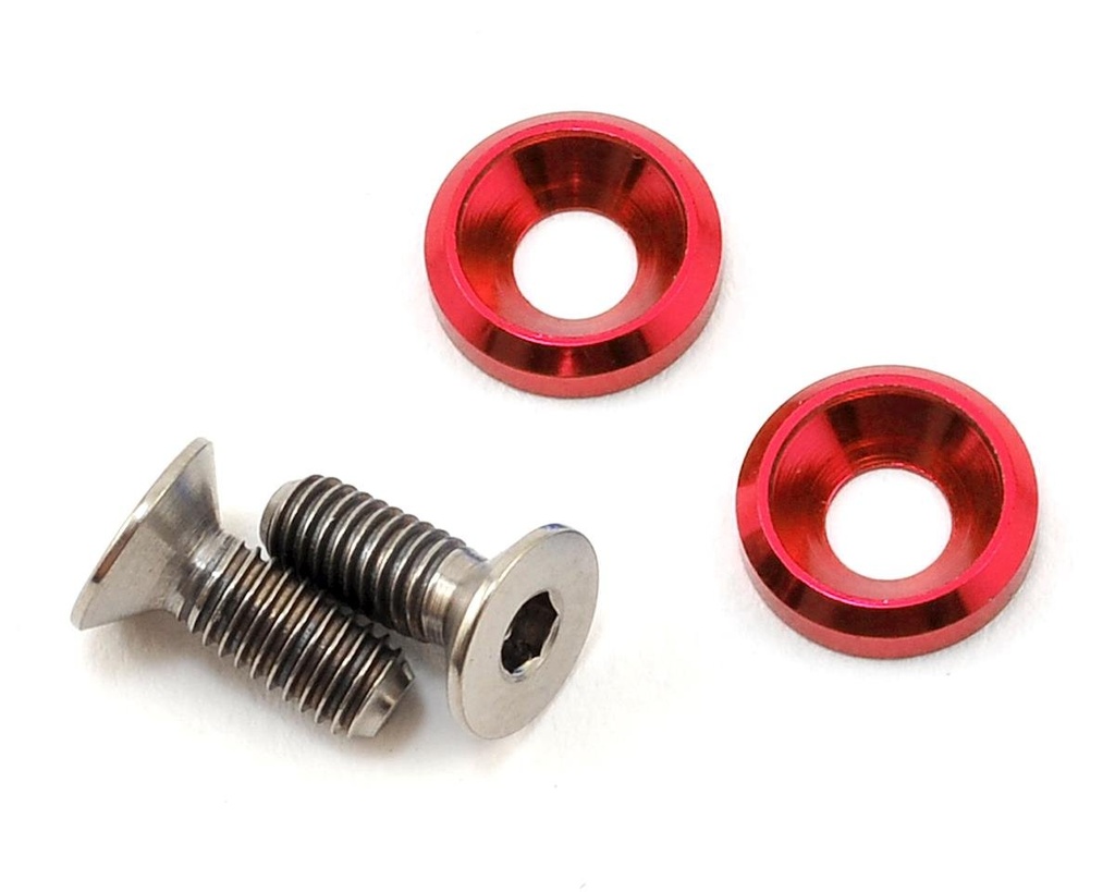 175RC 3x8mm Titanium Motor Screws (Red)