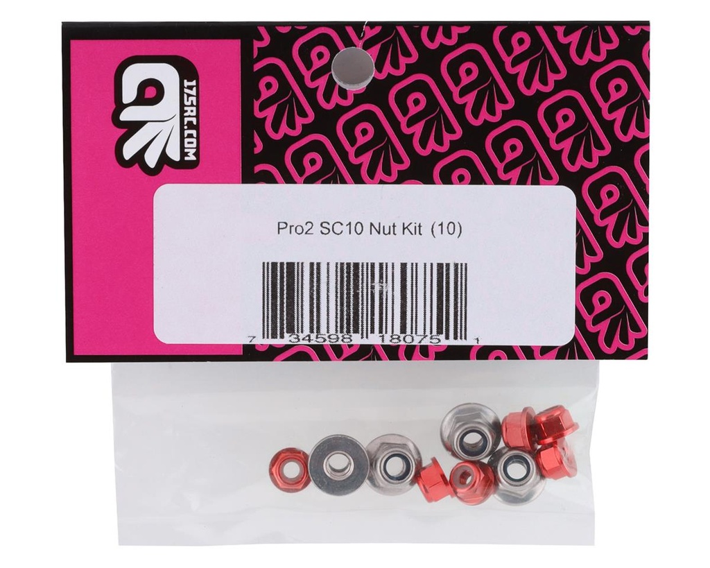 175RC Pro2 Sc10 Nut Kit (Red) (10)