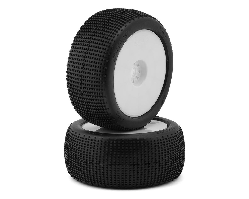 TZO Tires 402 1/8 Truggy Pre-Glued Tire Set (White) (2) (Soft)