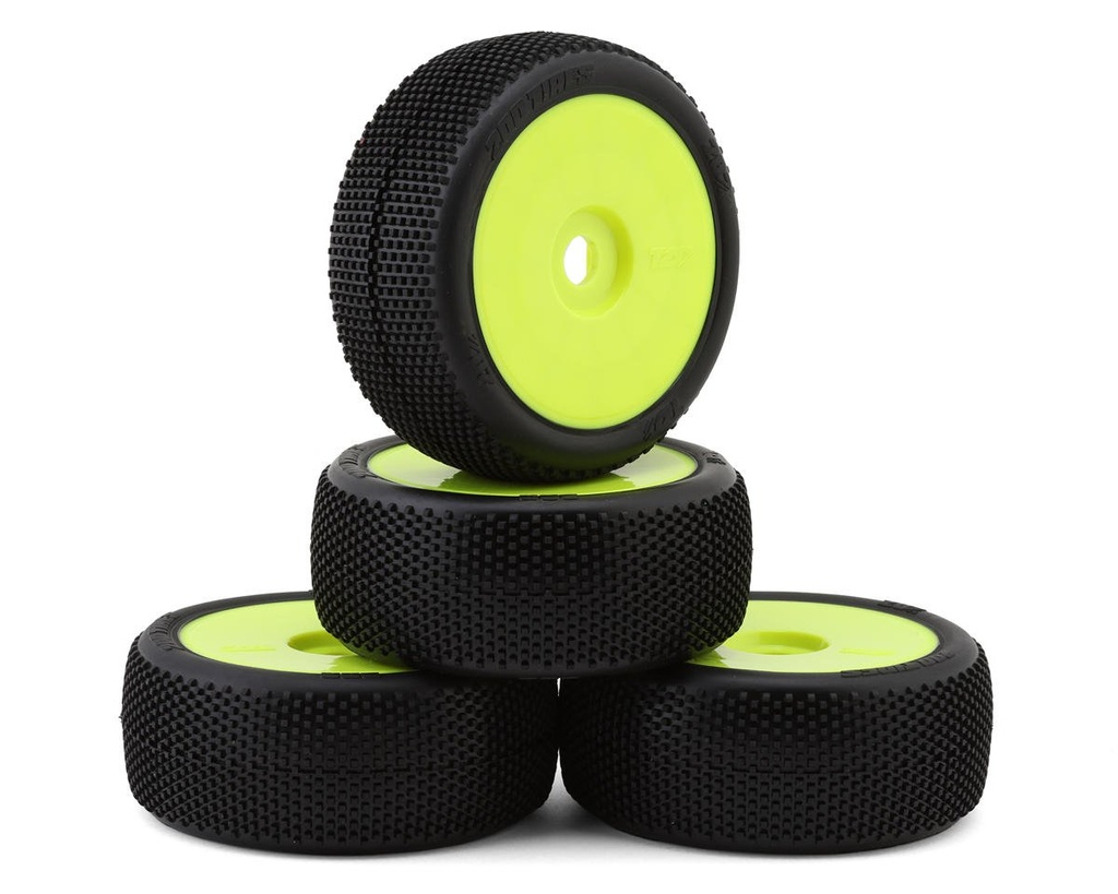 TZO Tires 202 1/8 Buggy Pre-Glued Tire Set (Yellow) (4) (Super Clay)