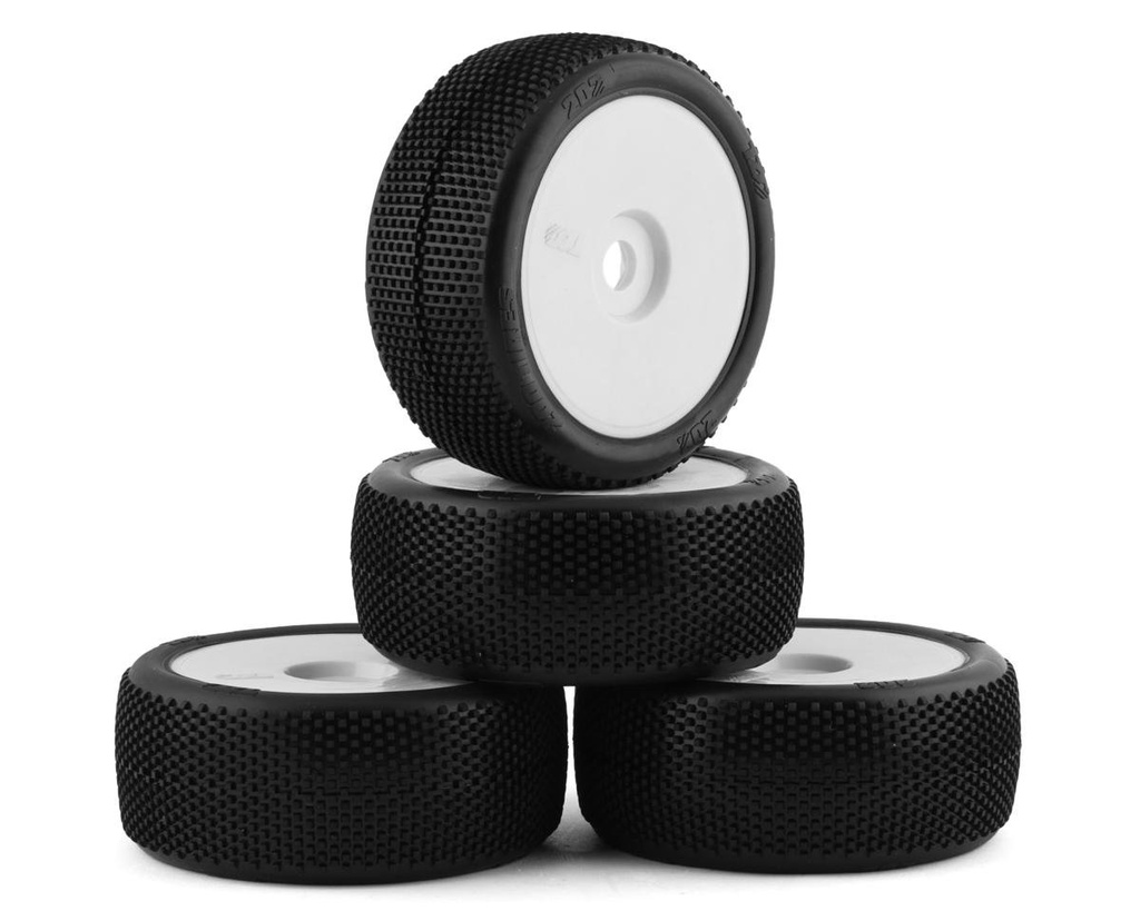 TZO Tires 202 1/8 Buggy Pre-Glued Tire Set (White) (4) (Ultra Clay)
