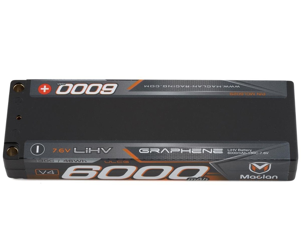 Maclan HV Graphene V4 2S LiPo ULCG Battery w/5mm Bullets (7.6V/6000mAh)