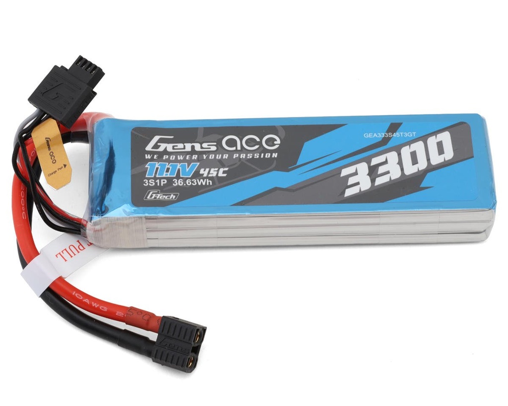 Gens Ace G-Tech Smart 3S LiPo Battery 45C (11.1V/3300mAh) w/Universal Connector