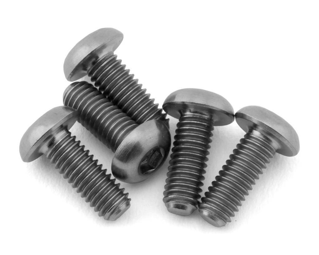 eXcelerate Titanium Button Head Screws (Raw) (5) (3x8mm)