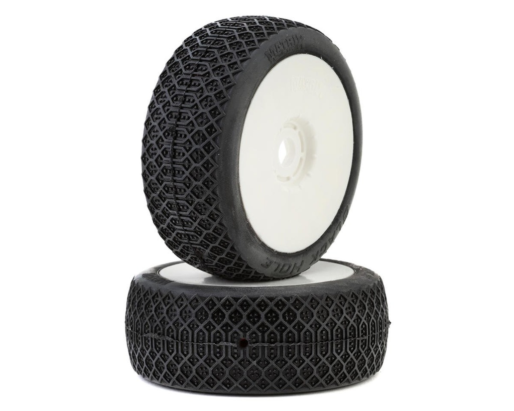 Matrix Tires Blackhole 1/8 Pre-Mounted Buggy (2024 Champion) Tires (White) (2) (Medium)