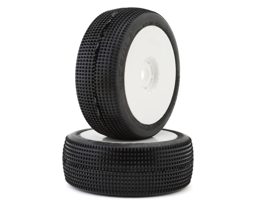 Matrix Tires Nebula 1/8 Pre-Mounted Buggy Tires (White) (2) (Clay Super Soft)
