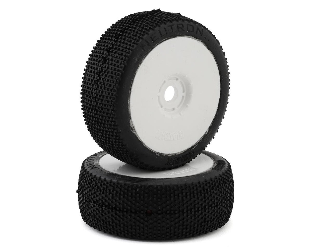 Matrix Tires Neutron 1/8 Off-Road Pre-Mounted Buggy Tires (White) (2) (Clay Soft)