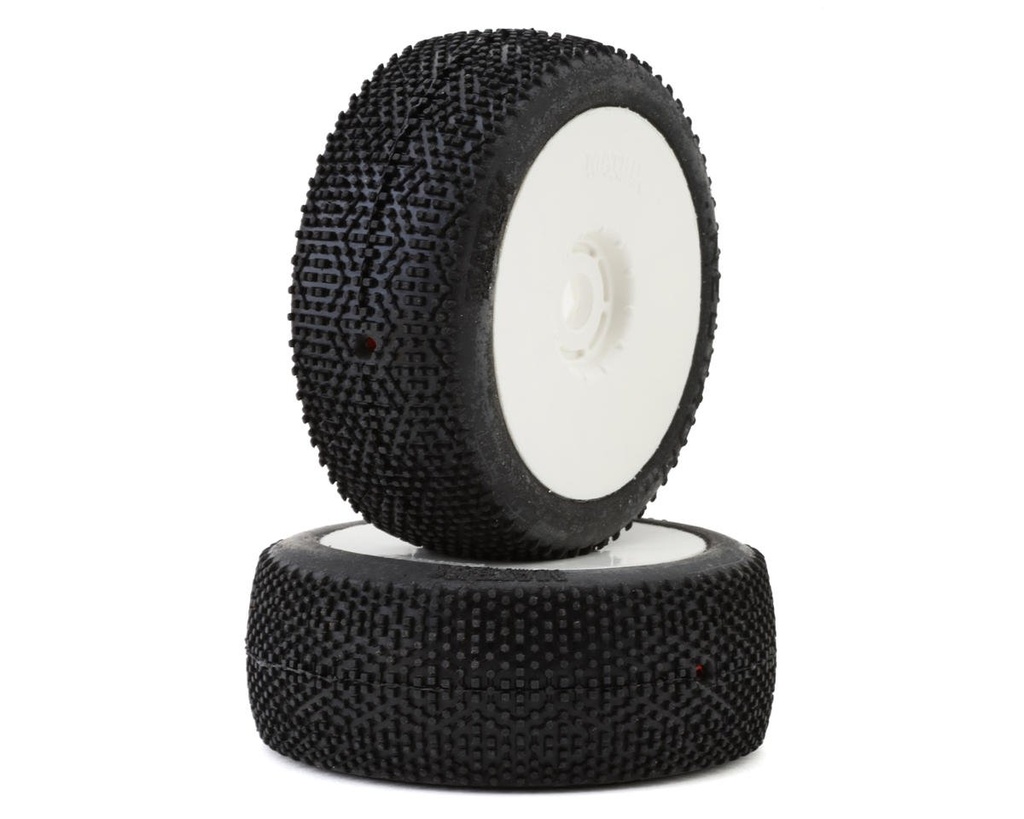 Matrix Tires Neutron 1/8 Off-Road Pre-Mounted Buggy Tires (White) (2) (Clay Super Soft)