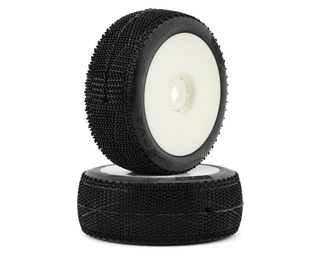 Matrix Tires Nova 1/8 Pre-Mounted Buggy Tires (White) (2) (Clay Super Soft)