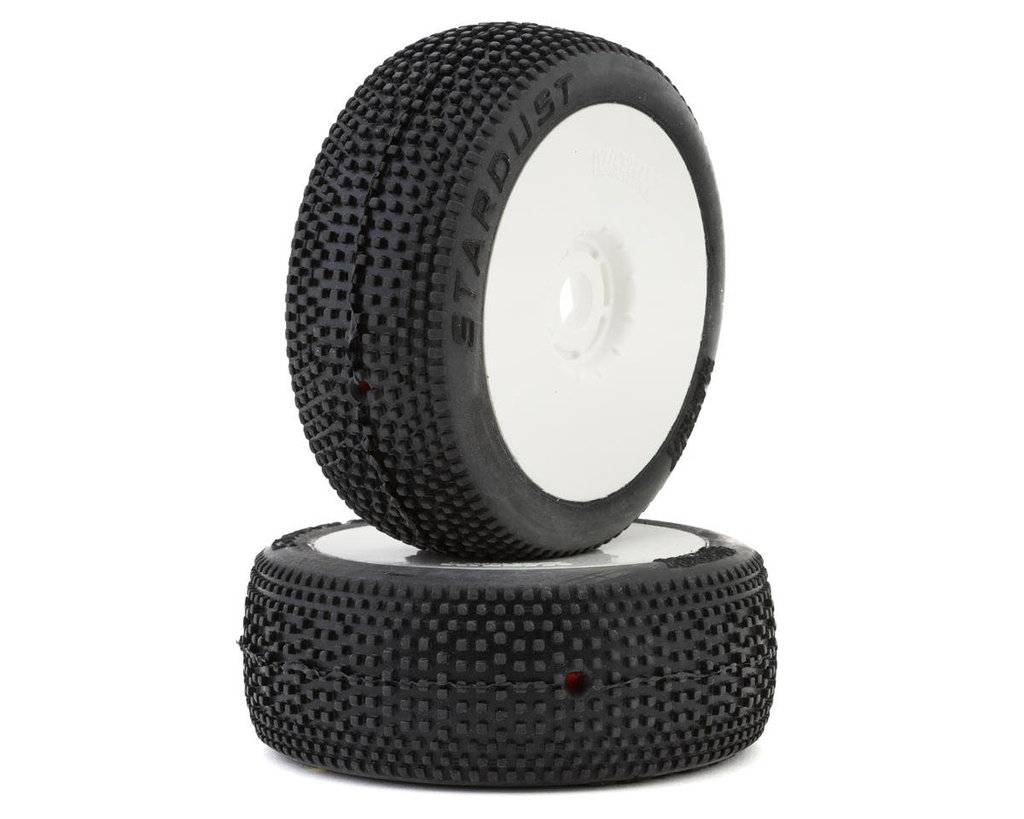 Matrix Tires Stardust 1/8 Off-Road Pre-Mounted Buggy Tires (White) (2) (Clay Super Soft)