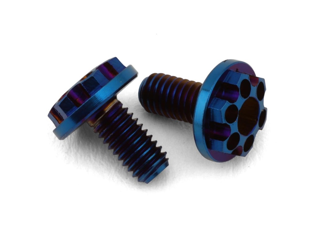 JConcepts 3x6mm Finnisher Titanium Motor Screws (Blue) (2)