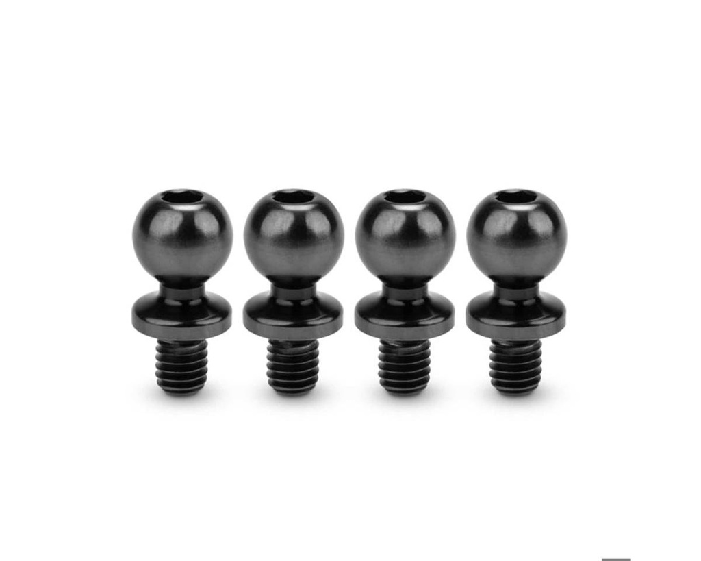 JConcepts 5.5mm Revolved Titanium Ball Studs (Black) (4) (4mm)