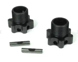 Wheel Hubs (17mm, lightened, aluminum, gun metal ano, 2mm offset, w/pins, 2pcs)