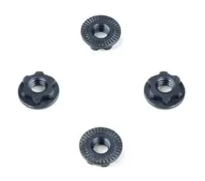 Wheel Nuts (7mm, serrated, gun metal ano, M4, 4pcs)