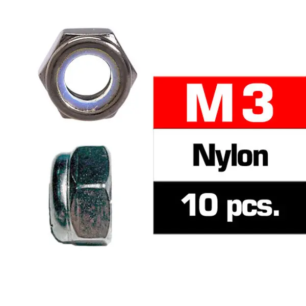Ultimate Racing M3 Nylon Locknut Set (10 PCS) 
