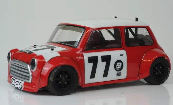 PHAT BODIES 'Miglia Mini' Cooper bodyshell and STICKER SET for Tamiya M-Chassis M03 M05 Xpress FM1S