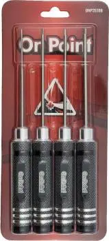 On Point Hex Screwdrivers (4) Size: 1.5mm, 2.0mm, 2.5mm, 3.0mm - Black