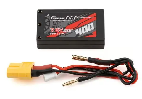 Gens Ace 2s LiPo Battery 60C (7.4V/400mAh) w/2mm Bullets