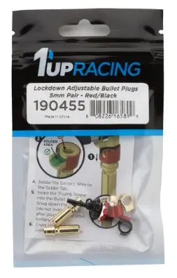 1UP Racing "Lockdown" Adjustable Bullet Plug Grips w/5mm Bullets