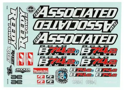 Team Associted RC10B74.2 Decal Sheet