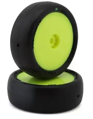 JConcepts Mini-B Smoothie 2 Pre-Mounted Front Tires (Yellow) (2) (Green) 