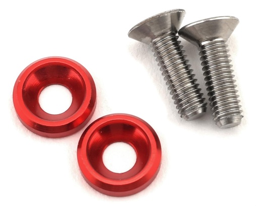 [175-10431] 175RC 3x10mm Titanium Motor Screws (Red)