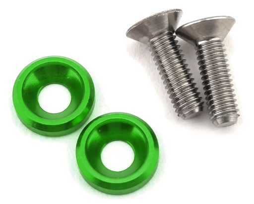 [175-10433] 175RC 3x10mm Titanium Motor Screws (Green)