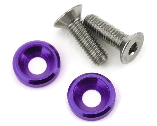 [175-10434] 175RC 3x10mm Titanium Motor Screws (Purple) (2)