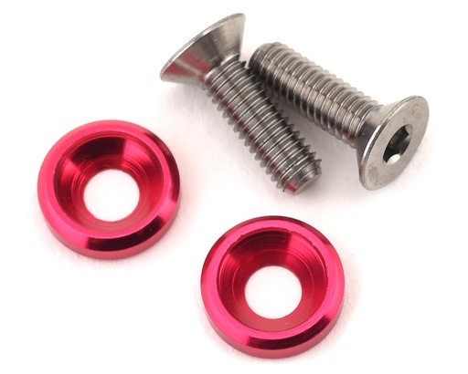 [175-10436] 175RC 3x10mm Titanium Motor Screws (Pink) (2)