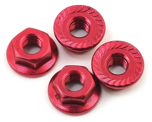 [175-11028] 175RC Aluminum 4mm Serrated Wheel Nuts (Red)