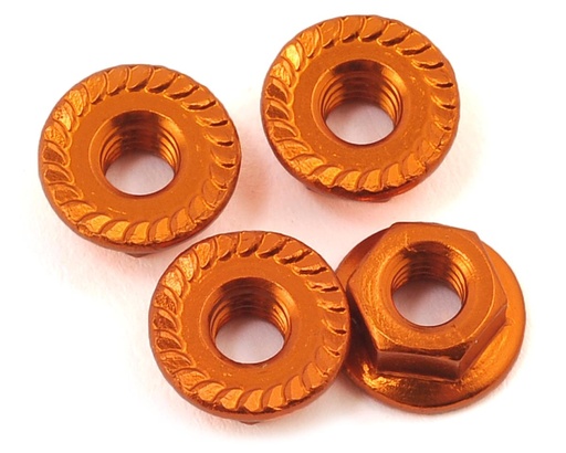[175-11029] 175RC Aluminum 4mm Serrated Wheel Nuts (Orange)