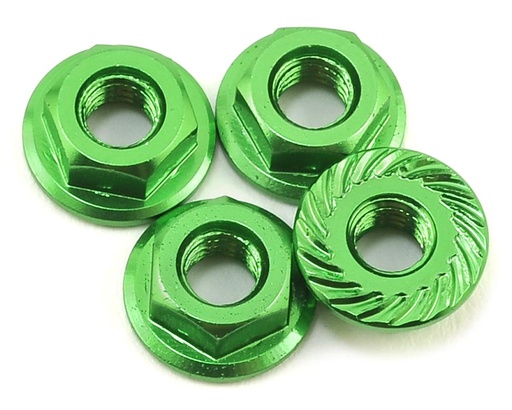 [175-11030] 175RC Aluminum 4mm Serrated Wheel Nuts (Green)