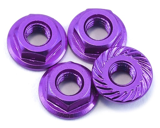 [175-11031] 175RC Aluminum 4mm Serrated Wheel Nuts (Purple)