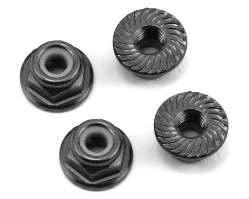 [175-11042] 175RC Aluminum 4mm Serrated Locknuts (Grey)