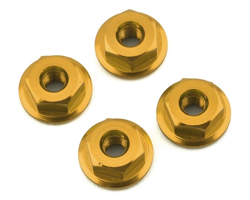 [175-12518] 175RC Mini-T 2.0 Serrated Wheel Nuts (4) (Gold)