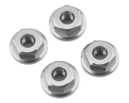 [175-12520] 175RC Mini-T 2.0 Serrated Wheel Nuts (4) (SIlver)