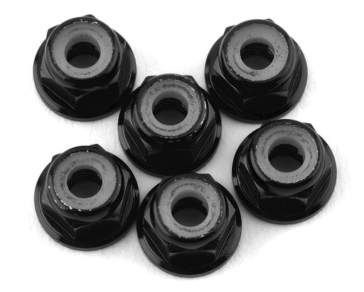 [175-17500] 175RC Lightweight Aluminum M3 Flanged Lock Nuts (Black) (6)
