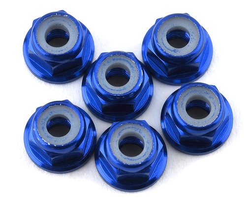 [175-17501] 175RC Lightweight Aluminum M3 Flanged Lock Nuts (Blue) (6)