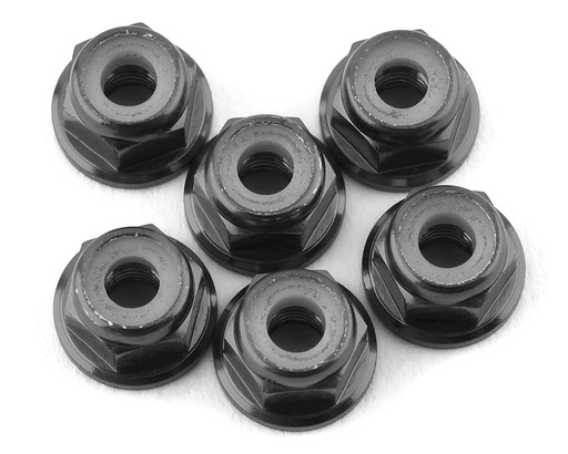 [175-17502] 175RC Lightweight Aluminum M3 Flanged Lock Nuts (Grey) (6)