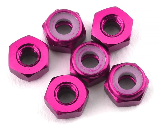 [175-17518] 175RC Lightweight Aluminum M3 Lock Nuts (Pink) (6)