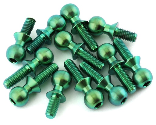 [175-18042] 175RC Associated B74.1 Titanium Ball Stud Kit (Green) (12)