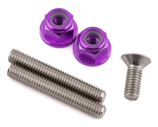 [175-18122] 175RC Losi 22S Drag Car "Ti-Look" Lower Arm Stud Kit (Purple)