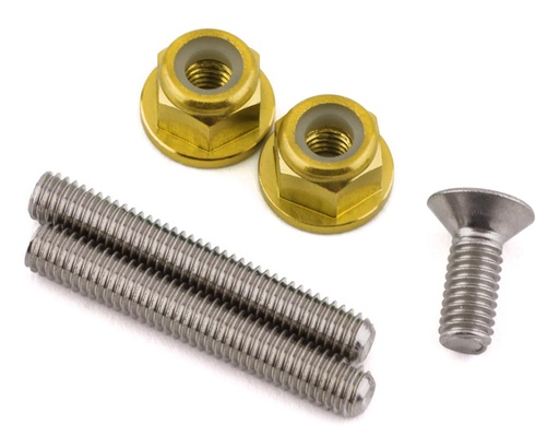 [175-18123] 175RC Losi 22S Drag Car "Ti-Look" Lower Arm Stud Kit (Gold)