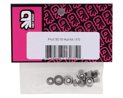 [175-18146] 175RC Pro2 Sc10 Nut Kit (Grey) (10)