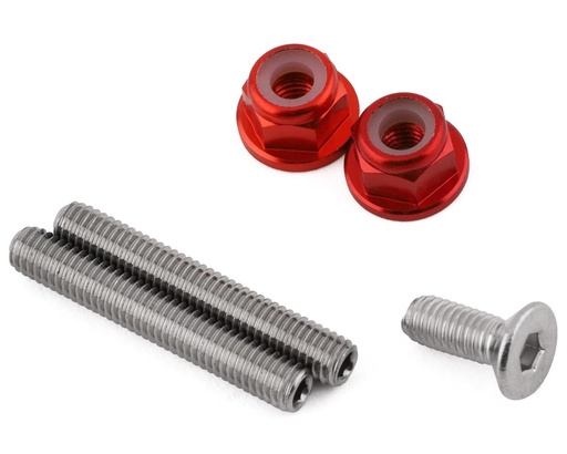 [175-18172] 175RC RB10 "Ti-Look" Lower Arm Studs (Red) (2)