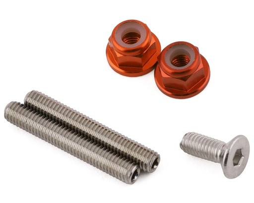 [175-18173] 175RC RB10 "Ti-Look" Lower Arm Studs (Orange) (2)
