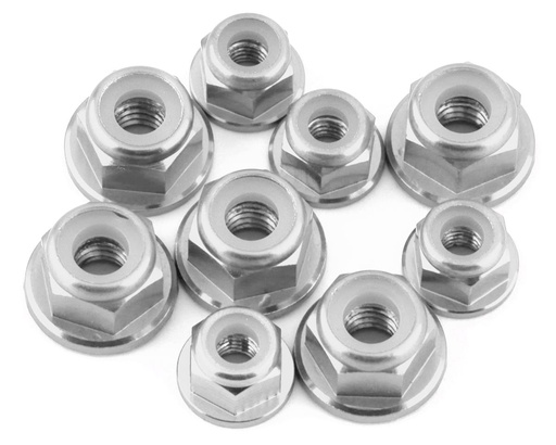 [175-18211] 175RC Associated RB10 Aluminum Nut Kit (Silver) (9)