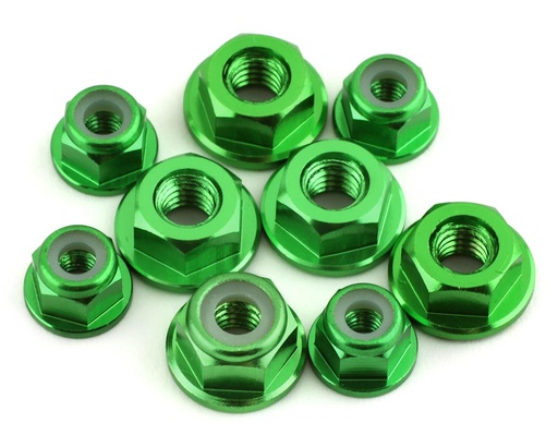 [175-18216] 175RC Associated RB10 Aluminum Nut Kit (Green)