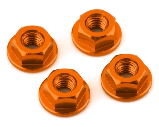[175-18238] 175RC Yokomo YZ-2 DTM 3.1 Aluminum Serrated Wheel Nuts (Orange)