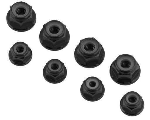 [175-18282] 175RC Associated DR10M Aluminum Nut Kit (Black) (8)